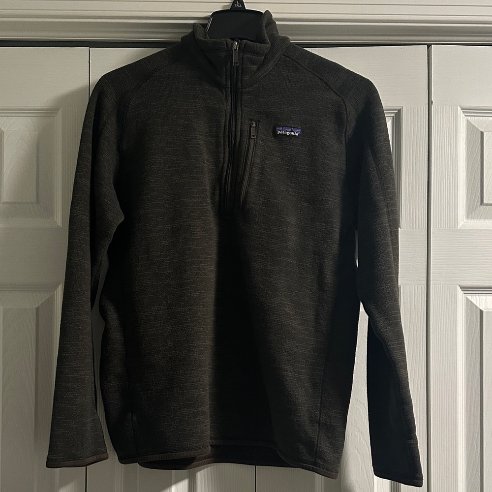 Patagonia Dark Brown Heather Quarter-Zip Pullover